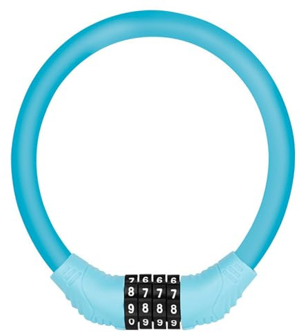 High Security 4-Digit Combination Bike Lock - Resettable Password, Portable Outdoor Anti-Theft Lock for Bicycle and Moto (Blue)
