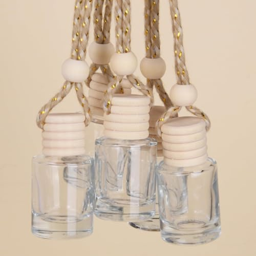 5Pcs Car Diffuser Bottles - Refillable Air Freshener for Car, Home, Office (Round, 8 ml)