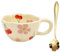300mL Mugs for Women,Handmade Cute Mug,Ceramic Coffee Cup,Kawaii Coffee Cup Cute Mugs with Spoon,Aesthetic Flower Ceramic Mugs for Tea,Milk,Cappuccino,Cocoa,Mug Gift for Women,Girls,Mum (Pink)