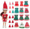 ZOOMIL Weihnachtskleidung für Mini Puppen, Weihnachten Puppenkleidung, 13 Stück Puppe Weihnachten Kleidung Outfits Kleider Hut, für 5 Zoll Doll Dekorationen