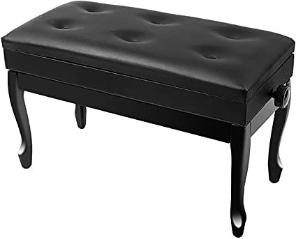 Verstellbare Klavierbank aus PU-Leder mit hydraulischem Hebefach und dickem Kissen, ideal für den Heimgebrauch