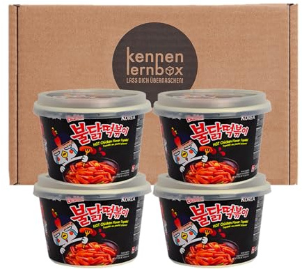 Kennenlernbox 4er Buldak Original Topokki | SAMYANG Hot Chicken Reiskuchen (4x 179g).