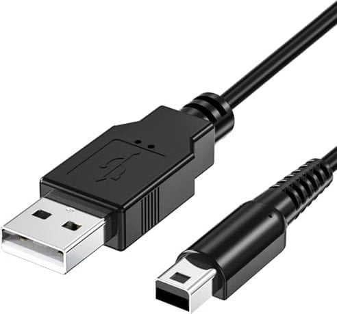 2 cavi di ricarica USB da 1,2 m, cavo di ricarica 3DS, compatibile con Nintendo 3DS DS/DSi 3DS XL 2DS New 3DS XL New 2DS XL nuovo 2DS XL nero qualità compatto forte potenza