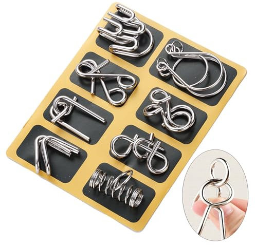 8 Pieces Metal Puzzles For Adults,Metal Puzzle,Metal Puzzles,Brain Teaser Metal Wire Puzzles,Mini Metal Puzzles,Iq Metal Puzzle,Metal Puzzles For Kids,Metal Puzzles Set,Suitable For Kids,Adults
