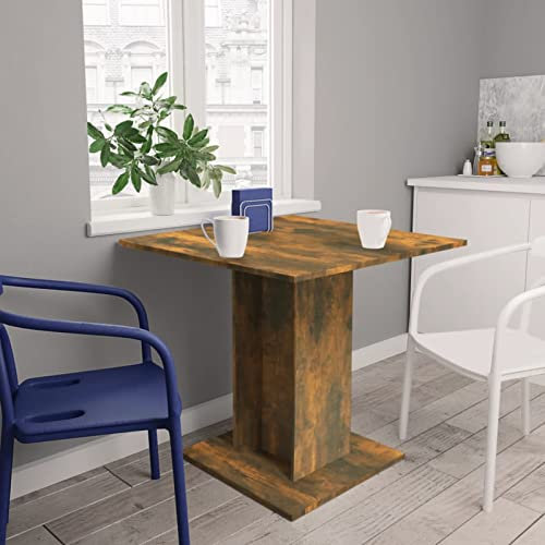 Xichuzi Mesa de Comedor, Mueble Comedor, Mesa De Cocina, Mesa Salon, Mesa Consola, Madera contrachapada Roble Ahumado 80x80x75 cm