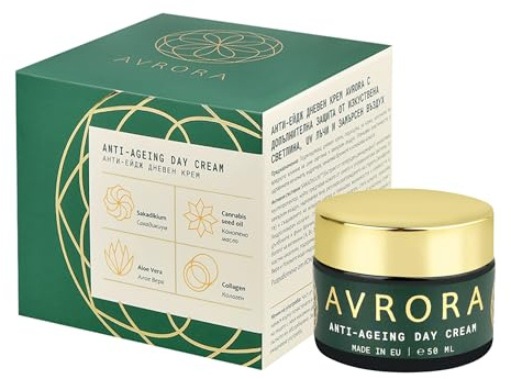 AVRORA Anti‑Aging Tagescreme mit Kollagen gegen Falten & Blaulicht, 50 ml | Feuchtigkeit & Anti‑Pollution Gesichtscreme für Frauen, mit SAKADIKIUM, Aloe Vera & Vitamin E