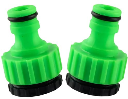 Adaptateur de robinet de tuyau d'arrosage, connecteur de tuyau d'arrosage ABS, connecteur rapide de robinet 2 en 1, adaptateur de robinet fileté extérieur (vert)