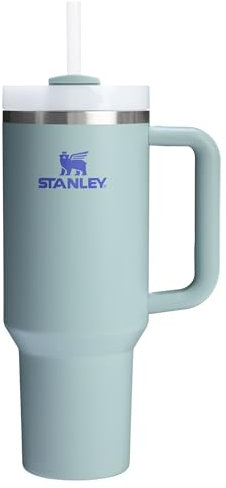 Stanley Quencher H2.0 Tumbler with Handle and Straw 40 oz | Flowstate 3-Position Lid | Cup Holder Compatible for Travel | Insulated Stainless Steel Cup | BPA-Free | Blue Cactus