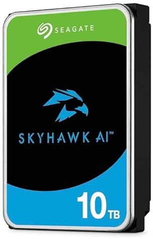 Ooper Seaagate Skyhawk AI 10 TB Video Internal Hard Drive HDD – 3.5 Inch SATA 6 Gb/s 256 MB Cache for DVR NVR Security Camera System with 3-Years Data Recovery Services ST10000VE001
