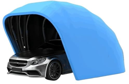 Carport Tent Semi-automatic folding garage mobile retractable outdoor simple parking shed car awning anti-sun and canopy Carports(Blue)