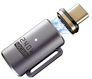 IVIVTOR USB C Magnet Adapter - 240W USB c Magnet ladekabel Adapter 24 pin mit 40gbps Übertragungsgeschwindigkeit geeignet für Laptop Tablet Handy - Space grau