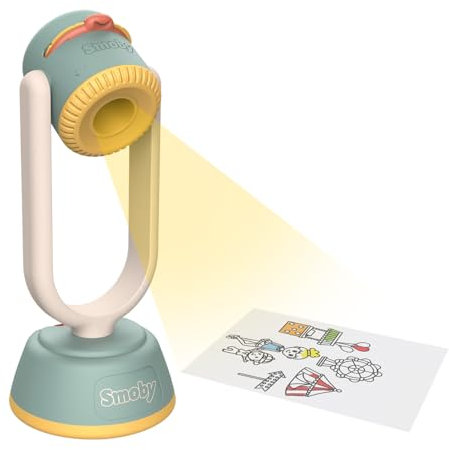 Smoby - Proyector de dibujo - Orientación y nitidez ajustables - 192 posibilidades - Varias temáticas - Animales, personajes, etc. - A partir de 3 años