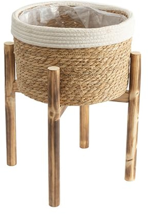 Rdxanc Cesta de paja tejida para plantas de interior, macetas para macetas, macetas, macetas, decoración, cesta de lavandería para el hogar