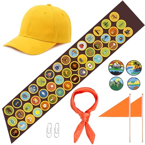Dreamtop Entdecker Kostüm Zubehör Entdecker Kostüm Zubehör mit Stirnband und Patches Hut Halstuch Flaggen für Erwachsene Männer Frauen Party Entdecker Cosplay