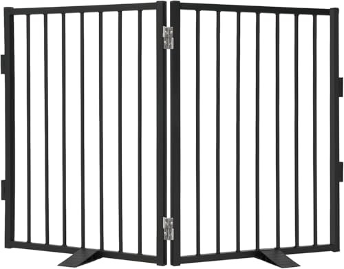 Snagle Paw Vollmetall Freistehend Absperrgitter, Indoor Hundegitter mit Bodenschonenden Stützfüßen, Treppengitter für Hund 102x81.2cm (BxH) Faltbares Schutzgitter für Treppen, Flure und Türen