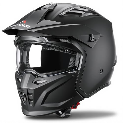 Casco Streetfighter | Certificato ECE 22.06 | Casco Jet con visiera parasole a scomparsa | Per scooter, moto e ciclomotori(S)