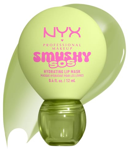 Smushy SOS Pflegender Glossy Lip Balm 01 Green Sereni-Tea | NYX Smushy Lippenmaske, feuchtigkeitsspendend, 12 H, glänzendes Finish, Sereni-Tee Green
