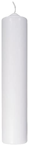 Rayher 3140300 Stumpenkerze, weiß, rund, Länge 30 cm, 6 cm ø,100% Paraffin, RAL-Gütezeichen, Rundkerze, Taufkerze, Kommunionkerze, Kerzenrohling zum Verzieren und Basteln