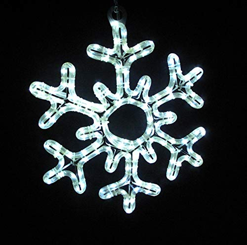 IKu LED Eisflocke Schneeflocke 48 cm 230 Volt Weisse LED Lichtschlauch