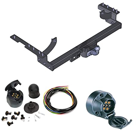 AHK Anhängerkupplung mit Elektrosatz 7 polig für Jeep Cherokee 1988-1997 Anhängevorrichtung Hängevorrichtung - starr, mit angeschraubtem Kugelkopf