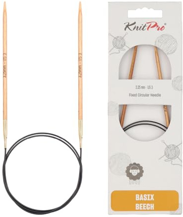 KnitPro Basix Beech Fixed Circular Needles 47 (120cm) | 3.25mm