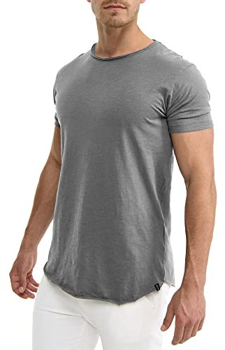 Indicode Herren Willbur Tee T-Shirt mit Rundhals-Ausschnitt | Herrenshirt Sommershirt Lt Grey, XXL