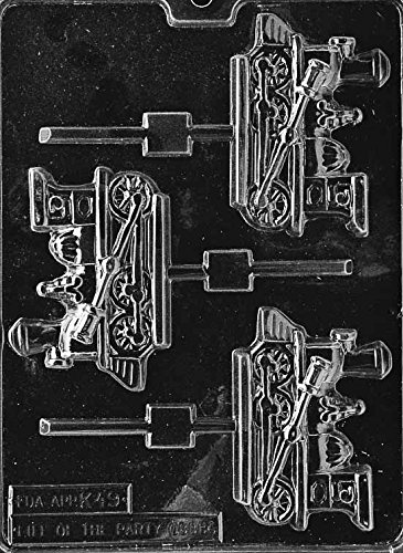 Grandmama's Goodies K049 Train Lollipop Chocolate Candy Soap Mold with Exclusive Molding Instructions