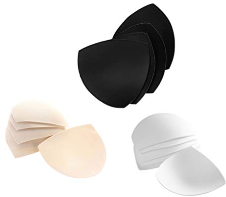 TENDYCOCO 6 Pairs Bra Pad Insert Bra Cups Inserts Breast Pads for Swimwear Sports Black Skin Color