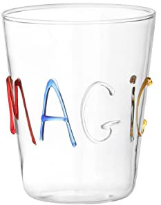 KASANOVA Bicchiere scritta Magic in vetro borosilicato, da 380 ml multicolore