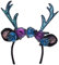 Boland 50028 - Tiara Dark Deer, Haarreif Rentier mit Glitter, für Erwachsene, Geweih mit Blumen und Ohren, Kopfbedeckung, Karneval, Fasching, Fastnacht, Halloween, Mottoparty