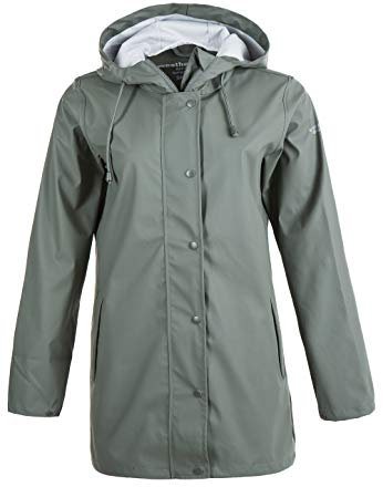 WEATHER REPORT Damen Regenmantel Petra W RAIN Jacket I wasserdichte Frauen Regenjacke I Outdoor Allwetterjacke 3056 Agave Green 46