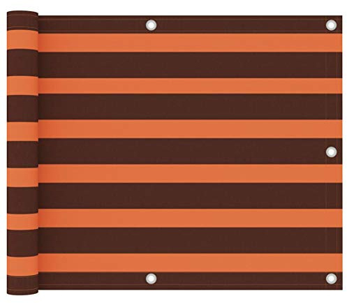 Festnight Balkon Sichtschutz Balkonsichtschutz Balkonabdeckung Balkonbespannung Sonnenschutz Garten Balkonverkleidung wasserdicht Orange und Braun 75x500 cm Oxford-Gewebe