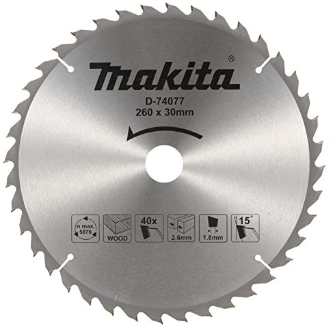 Makita Lame de scie TCT 260 x 30 x 40 dents D-74077
