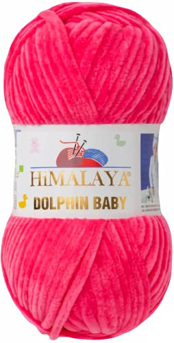 Strickfein Himalaya Dolphin Baby Wolle Garn Baumwolle Strickwolle zum Stricken häkeln (80324 Pinkrot)