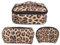 Ensemble de 3 Trousses de Toilette à Imprimé Léopard, Pochette de Maquillage de Voyage, Trousse de Toilette en Cuir PU, Trousse de Toilette, Organisateur de Maquillage, Sac de Rangement pour Cosmétiqu