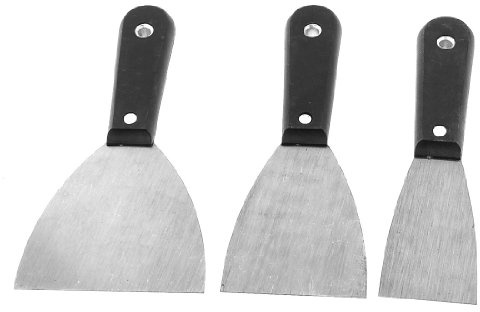 Ruilogod Metal Worker Painter Nonslip Grip Putty Scraper Spatula 3 in 1 Silver Tone (id: ca3 7de cbc c9a 072
