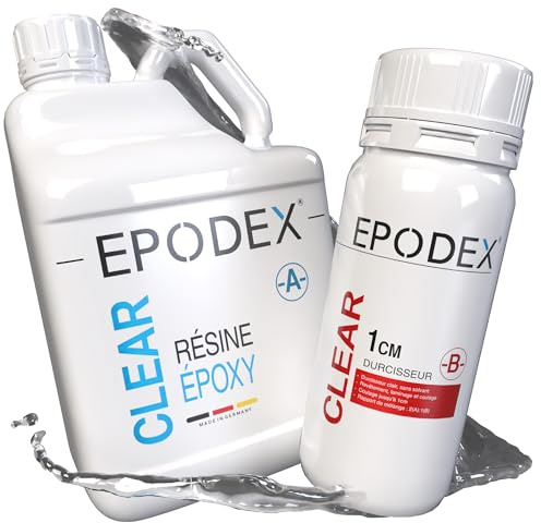 EPODEX Epoxidharz Set ECO, bis 1cm, CLEAR - Transparent, 27kg | Klares Epoxy Resin Set, Harz Gießen Set, Beschichtungen, Versiegelungen, Reparaturen, Formenbau, Kunst, Handwerk, uvm