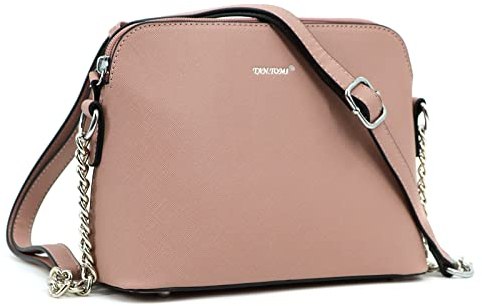 TANTOMI Umhängetasche Damen-Handtasche Damen Klein-Feste Crossbody Bag-Kette Schulterriemen Abendtasche Mode Elegant-Altrosa