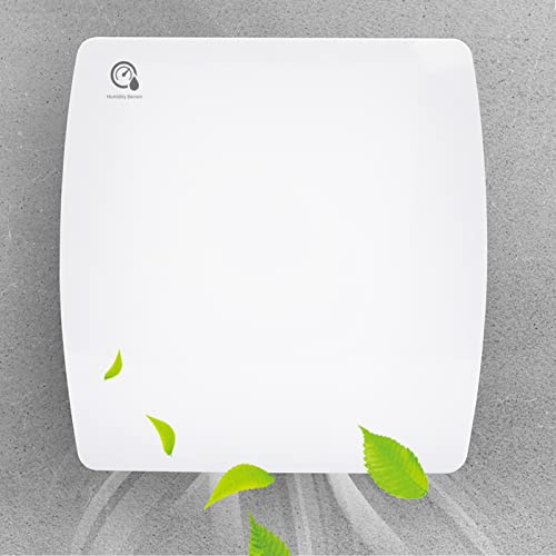 Izrielar 100 mm Badlüfter mit Feuchtigkeitssensor, Wandventilator mit Timer und Rückschlagventil, für Küche, Bad und Toilette, Weiß