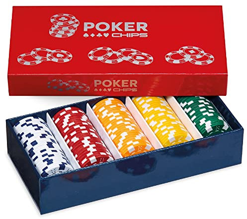 Dal - Pokerchips Set bestehend aus 125 Spielchips aus Kunststoff Werten