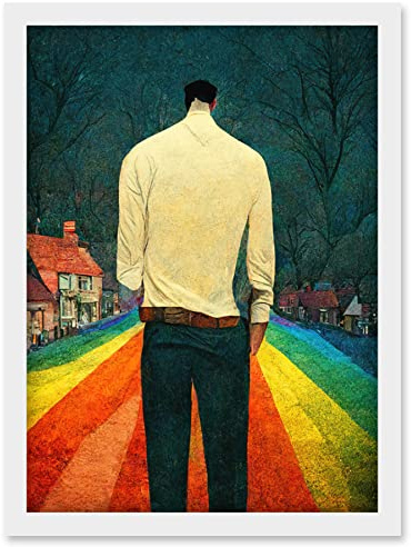 Doppelganger33 LTD Road To Acceptance LGBTQ Conceptual Modern Artwork Framed Wall Art Print A4