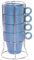 Hogar y Mas Tazas DE CAFÉ EN Set DE 4 con Base 22 CL - Azul