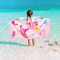 WERNNSAI Serviette de plage dinosaure pour enfants – 76x150 cm en microfibre sans sable, rose, absorbante