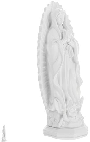 DOITOOL Maria Statue Weiße Jungfrau Maria Figur Aus Harz 7.5X6.2X7.5 Zoll Christliche Skulptur Für Haus Deko Und Katholische Andacht
