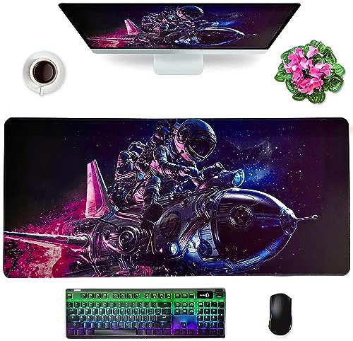 Tapis de souris XXL grand tapis de souris pour ordinateur portable, clavier d'ordinateur, tapis de bureau pour la maison, le bureau, les jeux vidéo, le travail avec bords cousus 900 x 400 x 3 mm