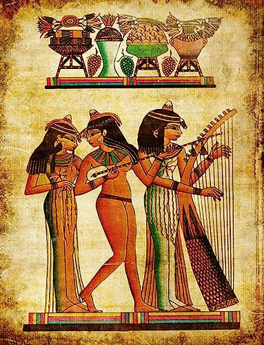 TANYANG Retro Ägypten Papyrus Pharao Charakter Hieroglyphen Poster Druck Leinwandmalerei Wandkunst Bild Vintage Wohnzimmer Wohnkultur A3 40X50Cm Kein Rahmen