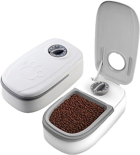 Automatic Pet Feeders, Dog Cat Food Bowl, Automatic Feeder, Cat Or Small Dog Bowl, Timed Cat Feeder Food Dispenser, Dog Feeding Station Water Dispenser, With Programmable Timer For Wet Or Dry Food