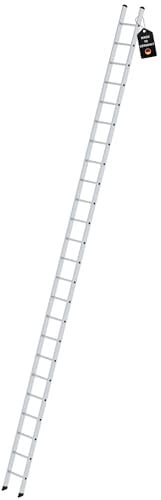 PROREGAL Sprossen-Anlegeleiter 350mm ohne Traverse Made in Germany | 24 Sprossen | Arbeitshöhe 7,4m | Traglast 150kg | Alu | Leiter, Trittleiter, Bockleiter, Sprossen-Doppelleiter