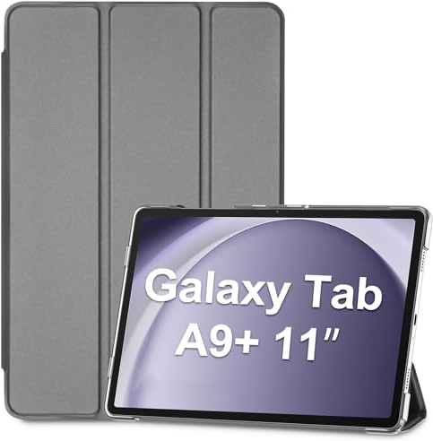 ProCase Funda para Galaxy Tab A9+ / A9 Plus 11 Pulgadas 2023, X210 X215 X216 X218 Carcasa Respaldo Translúcido Delgada Cubierta Protector Trifold Smart Cover -Gris