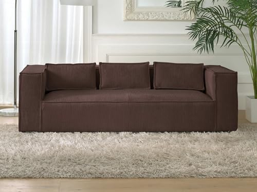Lisa Design Stella – 3-Sitzer Einzelsofa – aus Cord – moderner Stil Braun